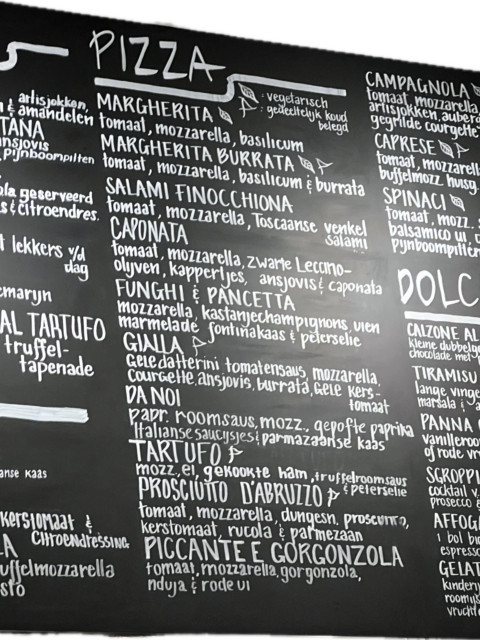 Pizza menu de Pizzabakkers